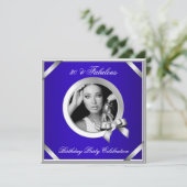 Invitation Fabuleux 30 Royal Blue Diamond Silver Photo (Debout devant)