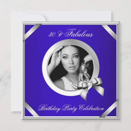 Invitation Fabuleux 30 Royal Blue Diamond Silver Photo (Devant)