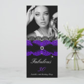 Invitation Fabuleux 30 violet noir 30e anniversaire fête (Debout devant)