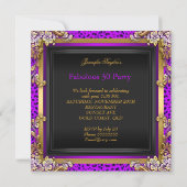Invitation Fabuleux 30 violet rose léopard fête d'anniversair (Dos)