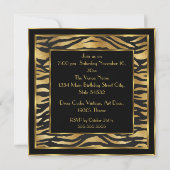 Invitation Fabuleux 30's Anniversaire Party Gold Deco Lady 2 (Dos)