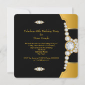 Invitation Fabuleux 40 40e anniversaire Gold Black Diamond (Dos)