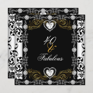 Invitation Fabuleux 40 Damask Gold Black White Silver 40e