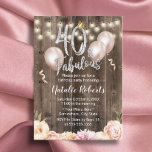 Invitation Fabuleux 40 Elégant Floral Queen 40e Anniversaire<br><div class="desc">Fabuleux 40 Vintage Floral Moderne Queen 40e Anniversaire Invitations.</div>