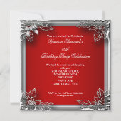 Invitation Fabuleux 40 Elegant Rouge Diamant Silver Photo Noi (Dos)