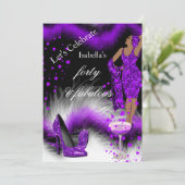 Invitation Fabuleux 40 Lady Purple Champagne Anniversaire (Debout devant)