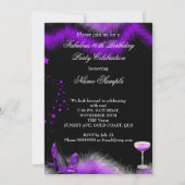 Invitation Fabuleux 40 Lady Purple Champagne Anniversaire (Dos)