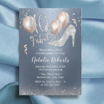 Invitation Fabuleux 40 moderne Dusty Blue Girl 40e anniversai<br><div class="desc">Fabuleux 40 Moderne Dusty Blue & Silver Girl 40th Birthday Invitations.</div>