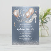 Invitation Fabuleux 40 moderne Dusty Blue Girl 40e anniversai (Debout devant)