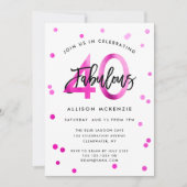 Invitation Fabuleux 40 | Moderne Elégant rose brossé Annivers (Devant)