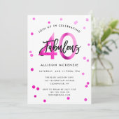 Invitation Fabuleux 40 | Moderne Elégant rose brossé Annivers (Debout devant)