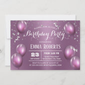 Invitation Fabuleux 40 moderne violet photo 40e anniversaire (Dos)