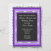Invitation Fabuleux 40 Party Photo violet argent talons hauts (Dos)
