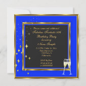 Invitation Fabuleux 40 Photo Blue Gold Champagne talons (Dos)