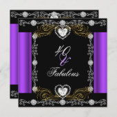 Invitation Fabuleux 40 Purple Black Silver Gold 40e anniversa (Devant / Derrière)
