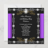 Invitation Fabuleux 40 Purple Black Silver Gold 40e anniversa (Dos)
