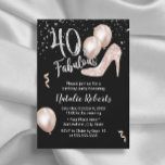 Invitation Fabuleux 40 Rose Gold High Heel 40e anniversaire<br><div class="desc">Fabuleux 40 Modern Rose Gold & Silver Girl 40th Birthday Invitations.</div>