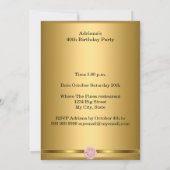 Invitation Fabuleux 40e anniversaire Gold Pearl Pink Flower (Dos)