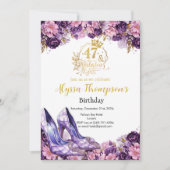 Invitation Fabuleux 47 Purple Girl Moderne 47e anniversaire (Devant)
