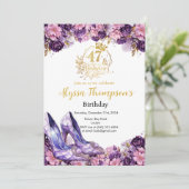Invitation Fabuleux 47 Purple Girl Moderne 47e anniversaire (Debout devant)