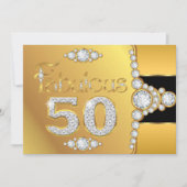 Invitation Fabuleux 50 50e Anniversaire Or Diamant Noir (Devant)