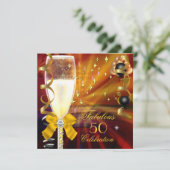 Invitation Fabuleux 50 Anniversaire Champagne Gold Black (Debout devant)