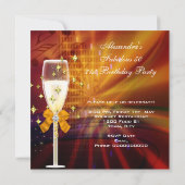Invitation Fabuleux 50 Anniversaire Champagne Gold Black (Dos)