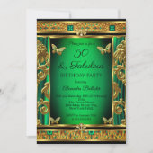Invitation Fabuleux 50 Anniversaire Emerald Green Butterfly G (Devant)