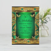 Invitation Fabuleux 50 Anniversaire Emerald Green Butterfly G (Debout devant)