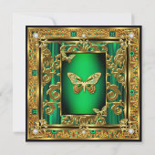 Invitation Fabuleux 50 Anniversaire Emerald Green Butterfly G (Dos)