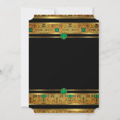 Invitation Fabuleux 50 Anniversaire Emerald Green Gem Gold (Dos)