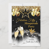 Invitation Fabuleux 50 Anniversaire Masquerade Party (Devant)