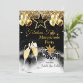 Invitation Fabuleux 50 Anniversaire Masquerade Party (Debout devant)