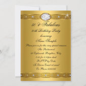 Invitation Fabuleux 50 Anniversaire Photo Diamants Or (Dos)