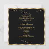 Invitation Fabuleux 50 Black Gold White Birthday Party (Dos)