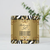 Invitation Fabuleux 50 Bronze Or Noir Blanc Zèbre (Debout devant)