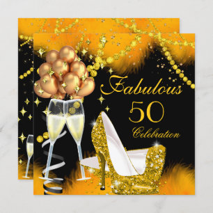 Invitation Fabuleux 50 Célébration Champagne Anniversaire