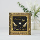 Invitation Fabuleux 50 Celebration Gold Black Champagne (Debout devant)