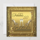 Invitation Fabuleux 50 Celebration Gold Black Champagne (Devant)