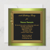 Invitation Fabuleux 50 Celebration Gold Green Anniversaire (Dos)