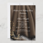 Invitation Fabuleux 50 Chocolat Brown talons d'or Anniversair (Dos)