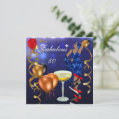 Invitation Fabuleux 50 Cinquante Diva Bleu noir rouge lumière (Debout devant)