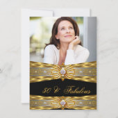 Invitation Fabuleux 50 Elegant Diamond Gem Gold Black Photo 4 (Devant)