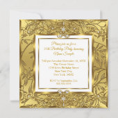Invitation Fabuleux 50 Elégant Elite Gold fête d'anniversaire (Dos)