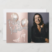 Invitation Fabuleux 50 Elégant Rose Gold Photo 50e Anniversai (Devant)