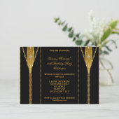 Invitation Fabuleux 50 Elégant Zipper Diamond Gem Or Noir (Debout devant)