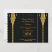 Invitation Fabuleux 50 Elégant Zipper Diamond Gem Or Noir (Devant)