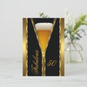 Invitation Fabuleux 50 Elégant Zipper Gold Bière Boire (Debout devant)
