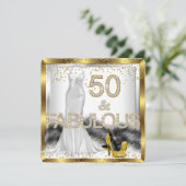 Invitation Fabuleux 50 élégante robe haute talons fête (Debout devant)