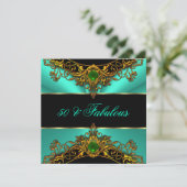 Invitation Fabuleux 50 Elite Green Jade Black Gold Anniversai (Debout devant)